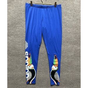adidas Originals Women x FARM Tukana Toucan Leggings Large Blue NWT RIO COLLAB